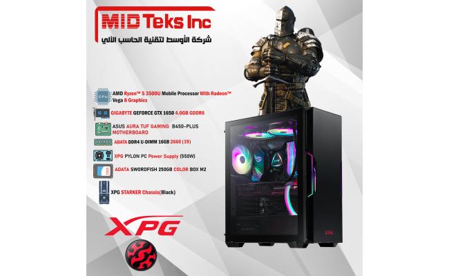 Gaming Desktop (MID-49),AMD RYZEN 5 3500,DDR4 /16GB ,SSD 250GB ,GTX 1650,ASUS MB B450,XPG PYLON 550W,XPG STARKER  CASE
